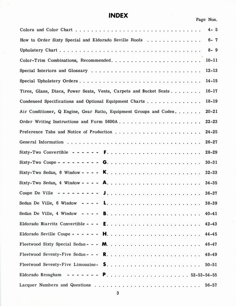 1960 Cadillac Optional Specifications Manual Page 6